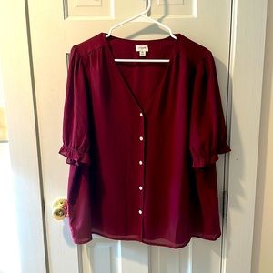 J.Crew burgundy blouse